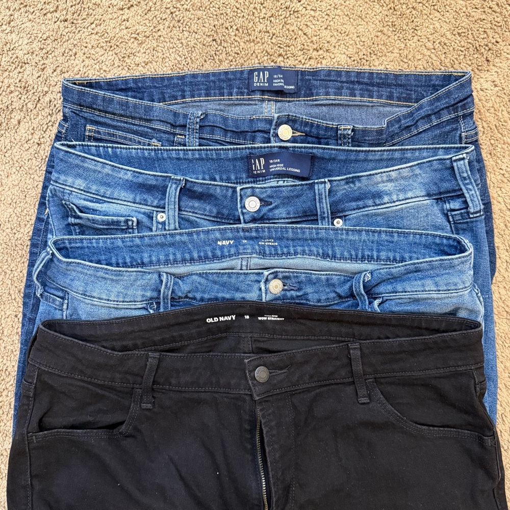 Women’s Size 18 Jeans Bundle Lot Old Navy Gap 4 Pairs - Picture 2 of 7
